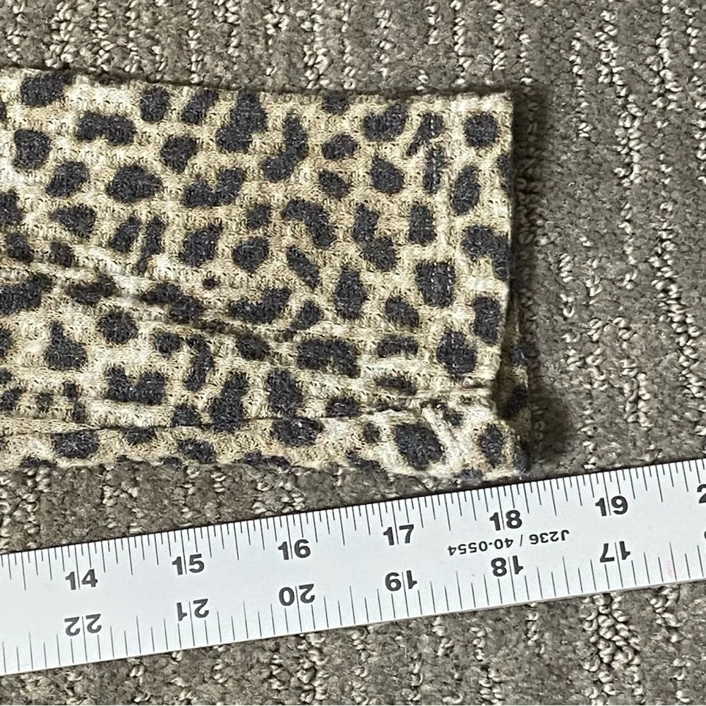 Torrid Thermal Henley Top Leopard Animal Waffle Womens Plus Size L V-Neck Casual